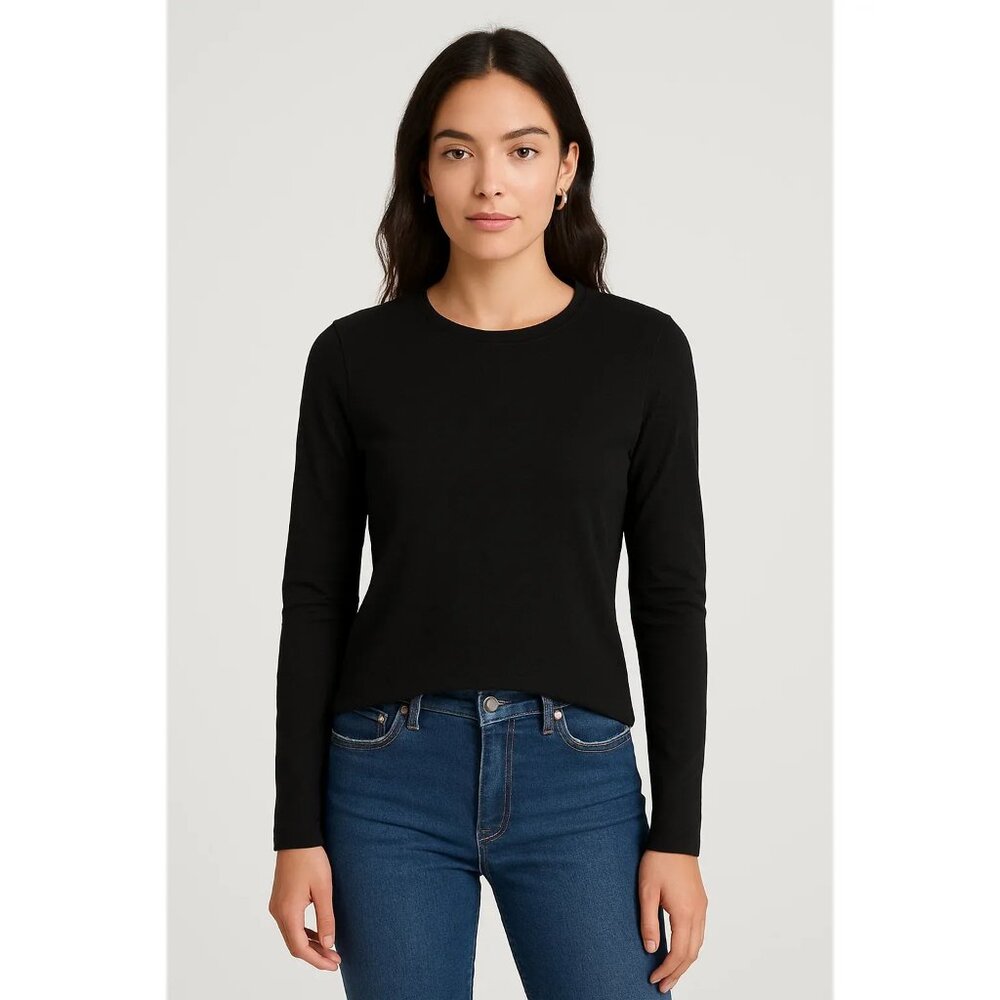 Michael Stars Long Sleeved Black tee size One size V-neck Long Length Molly